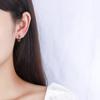 Pendientes de aro con temperamento simple europeo y americano con fila de circonitas negras pequeñas redondas para mujer