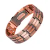 Pulsera antigua de cobre rojo más vendida transfronteriza con cierre de reloj, moda vintage finamente tallada en forma de cruz, joyería magnética completa para parejas al por mayor