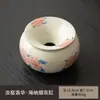 Cenicero de alta gama estilo Ru, cenicero de cerámica estilo chino con tapa, evita que las cenizas se dispersen, adecuado para uso en el hogar y la oficina, mesa de centro, y como cuenco de agua o recipiente para residuos de té.
