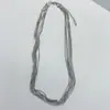 Colar de Contas Metálico de Alta Qualidade em Múltiplas Camadas para Mulheres, Estilo Europeu e Americano, Corrente para Clavícula Exagerada Empilhada, Colar Sexy Elegante