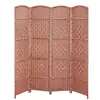 Biombo Plegable Tejido Bambú Tejido Hecho a Mano Divisor de Sala de Estar Biombo Plegable de Entrada Interior Estilo Antiguo Pantalla Móvil Libremente No