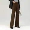 Pantalones Casuales de Pierna Ancha para Mujer, Otoño e Invierno 2026, Tencel y Lana, Anti-Arrugas, Caída Suave, Cintura Alta, Adelgazantes, Pierna Recta, para Mujeres Altas