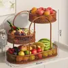 Cesta de Fruta para Sala de Estar, Estante para Snacks, Bandeja de Fruta de Alta Gama y Estante de Almacenamiento para Artículos Varios para la Mesa, Estante de Almacenamiento de Alto Valor para Uso Doméstico