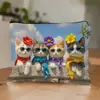 Bolsa de Cosméticos de Lino con Tema de Enfermera Gato Temu Amazon Transfronteriza Bolsa de Almacenamiento de Gran Capacidad Neceser Bolsa con Cremallera