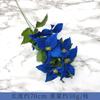 Buquê de flores de simulação azul, material de seda, flor falsa de plástico, decoração de sala de estar, decoração de mesa, casamento, arte de flores vermelhas