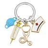 Día de la Enfermera Transfronteriza Llavero de Acero Inoxidable DIY Bolsa Llavero de Coche Accesorios Colgantes Joyería en stock Venta al por mayor