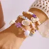 Pulsera de Conchas y Perlas Estilo Vacaciones de Playa Europeas y Americanas Transfronteriza, Pulsera Colorida de Piedras Mixtas Estilo Vacaciones para Mujeres