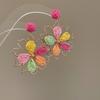 Aretes de Acero Pin Lazo Cuentas de Arroz Concha Verano Suave Elegante Elegantes Aretes Diseño con Sentido Nicho