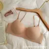 Sujetador invisible sin costuras para mujer, escote cuadrado con purpurina fina, tirantes finos, escote pronunciado, copas gruesas, soporte push up, sin aros