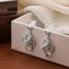 Brincos de Franja Gota d'Água Azul Marinho Verão Luxo Acessível Brincos Elegantes de Alta Qualidade 2025 Novos Brincos de Moda Únicos