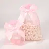 Bolsas de Malla Transfronterizas con Lazo, Bolsas para Dulces de Boda, Bolsas de Almacenamiento para Empaque de Regalos de Fiesta, Bolsas con Cordón