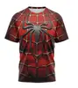 Camiseta Nueva 2025 para Adultos Estampado 3D Marvel Avengers Camiseta a Cuadros de Superhéroe Spider-Man Cuello Redondo para Niños