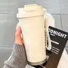 26 Nueva Taza Térmica Portátil para Mujer Alta Apariencia Taza de Agua con Popote Acero Inoxidable 304 Pareja Celebridad de Internet Almacenamiento en Frío Taza de Café.