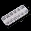 Caja de almacenamiento de accesorios para herramientas de arte de uñas 12 cajas desmontables doble fila apertura independiente caja de diamantes accesorios pequeños caja de plástico vacía