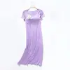 Dropshipping Novo Estilo Vestido de Casa de Tricô com Sutiã Embutido, Camisola Feminina Tudo-em-Um, Vestido Longo, Vestido Casual de Casa