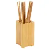 Sostenedor de Palillos de Bambú y Madera para Restaurante de Piernas Altas Color Sólido Logotipo Personalizado Estilo Japonés Minimalista Hueco Creativo Almacenamiento
