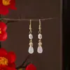 Nueva Colección de Pendientes de Estilo Chino Antiguo para Mujer, Accesorios para Hanfu, Cheongsam, Falda Mamian, Pendientes Largos con Borlas, Venta al por Mayor