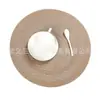 Jogo americano redondo de PVC estilo western tapete de mesa estilo nórdico jogo americano avançado para casa à prova d'água anti-queimadura