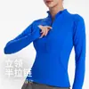 Sudadera Deportiva de Media Cremallera de Manga Larga para Mujer, Profesional para Correr, Lycra, Entrenamiento, Empalme de Camuflaje, Adelgazante para Fitness, Ropa de Fitness Adelgazante