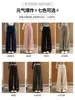 Calça esportiva feminina azul marinho estilo coreano, nova coleção outono 2026, cintura alta, modeladora, adequada para baixinhas, yoga, fitness e design de perna larga