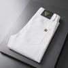 Jeans Casuales de Moda de Alta Gama, Tendencia Otoño, Nuevos, Blancos, Resistentes al Agua, Corte Delgado, Elásticos, para Hombre