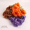 Nova rosa artificial de 9 cabeças com bordas encaracoladas, adereço de decoração de casamento, buquê de mão, flor de seda, atacado do fabricante