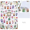 Pegatinas Navideñas para Uñas Transfronterizas Serie Navideña Duende de Dibujos Animados Anciano Copo de Nieve Pegatinas Pegatinas 3D Pegatinas Navideñas para Uñas
