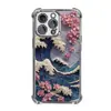 Funda para Teléfono con Diseño de Ola de Kanagawa Estilo Japonés para Surfear, Adecuada para Apple 16Pm, Cubierta para Teléfono Anti-Colisión con Airbag en las Cuatro Esquinas, Venta al por Mayor de Fábrica