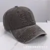 Novo Boné de Baseball Macio com Bordado de Patch de Letra Desgastado Retrô Unissex Verão Casual Proteção Solar Aba Chapéu