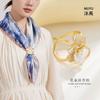 Hebilla para Bufanda de Flor de Té Xiaoxiangshan, Elegante y de Moda Hebilla Cuadrada para Bufanda con Flor de Perla de Agua Dulce, Nueva Hebilla de Esquina Multifuncional