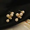 Pendientes Colgantes de Perlas Retro Europeos y Americanos, Pendientes Largos de Perlas que Te Hacen Ver Más Delgada, Diseño de Nicho, Lujo Ligero, Pendientes Versátiles