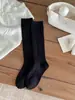 Calcetines de algodón peinado para otoño e invierno 2026, nuevos, clásicos, de color liso, para pantorrilla, de punto doble, adelgazantes, largos, estilo ballet, con felpa, para mujer