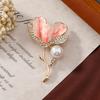 Broche de tulipán esmaltado de estilo nacional con aceite de goteo, flor de hibisco, perla de imitación, broche de ramillete para abrigo, accesorio de doble uso