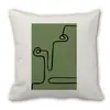 Fronha de Almofada Personalizada Estilo Ins Moderno Verde Transfronteiriça Florais Abstratos Capa de Almofada para Sofá de Casa