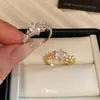 Anillo redondo abierto de circón de estilo coreano, moderno y exquisito, versátil para ir al trabajo, anillo para el dedo índice, joyería versátil de nicho de alta gama