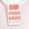 24 Piezas de Puntas de Uñas Pre-hechas Cortas Cuadradas de Color Sólido Color Caramelo Estilo Simple Ins Comercio Transfronterizo Uñas