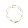 Pulsera de Doble Capa con Electrochapado en Oro Real para Mujer, Retro Literaria y Nicho Fresco Elegante, Pulsera de Alta Gama, Sencilla y Versátil Hecha a Mano