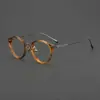 Armazón de Gafas Hecho a Mano Estilo Japonés de Titanio Puro Unisex Lo-102 Armazón Ovalado Retro de Acetato Bj Mismo Estilo de Armazón de Gafas