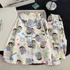 Nuevo Estilo de Primavera y Otoño para Niñas, Manga Larga, Pantalón Largo, Dibujos Animados, Ropa de Casa Cómoda con Cuello de Muñeca y Diseño de Algodón Nube, Conjunto Padre-Hijo