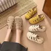 Sandalias Cerradas Estilo Birkenstock para Mujer, Nuevos Zapatos de Verano 2026 para Exteriores, Tejidos Huecos Estilo Jaula de Cerdo, Zapatos Romanos de Suela Gruesa para Aumentar la Altura