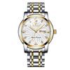 JLANDA Jinfengda 2021 Reloj de Cuarzo 3 Grados Resistente al Agua Moda Luminoso Reloj para Hombre Calendario Correa de Acero Reloj de Negocios 6605