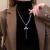 2023 Nicho Design Geométrico Fan Shell Letra D Pingente Colar Mulheres Na Moda ins Cold Style Sweater Chain
