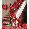 Conjunto de Decoração de Escada de Casamento em Estoque, Múltiplas Opções Disponíveis, Decoração de Quarto de Casamento, Corrimãos de Escada de Casamento, Guirlanda Decorativa com Caracteres de Dupla Felicidade