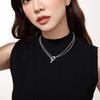 Collar Minimalista de Estilo Cool con Hebilla Ot para Mujer, Moderno y Versátil, Elegante Cadena de Clavícula de Doble Capa, Cadena de Cuello Nicho Estilo Ins