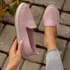 2026 Zapatos Planos de Punto con Punta Redonda, Slip-On Cómodos para Primavera/Otoño, Nuevo Estilo Europeo y Americano, Tallas Grandes para Mujer