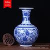 Vaso de Porcelana Azul e Branco Antigo Cerâmico de Jingdezhen Inserção de Flores Ornamentos Chineses Modernos Artesanato Decorativo para Sala de Estar em Casa