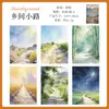 Serie Wen Lan Chao Sheng Pegatinas Planas Acuarela Sanación Naturaleza Estilo Artístico Collage Hecho a Mano Fondo Pegatinas Decorativas