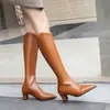 2026 Botas de Mujer Otoño e Invierno Europeas y Americanas Nuevas, Botas de Montar Retro de Punta Fina, Botas de Tacón Grueso de Tacón Medio, Botas de Exportación, Amazon Grande