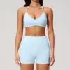 Conjunto de Roupa de Yoga Ze Chuang Novo Justo com Gola Halter, Respirável e de Secagem Rápida, Conjunto Esportivo Casual Cross-Border para Mulheres 5555