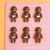 Novos Acessórios para Bonecas Pretas de Resina DIY Cola de Creme Decoração de Capa de Celular Pingente de Personagem de Desenho Animado Atacado